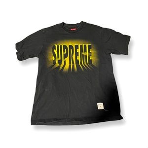 Yellow on Black Supreme Logo T-shirt